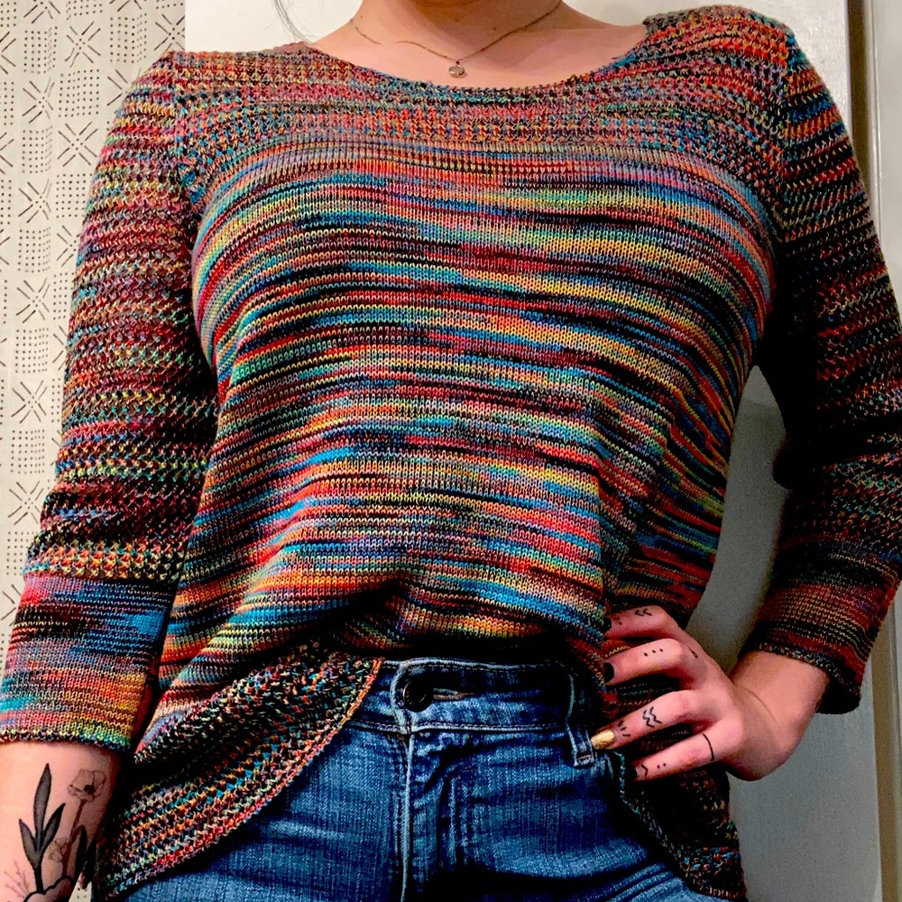 Rainbow Quarter Sleeve Knit (Lightwear Sweater)